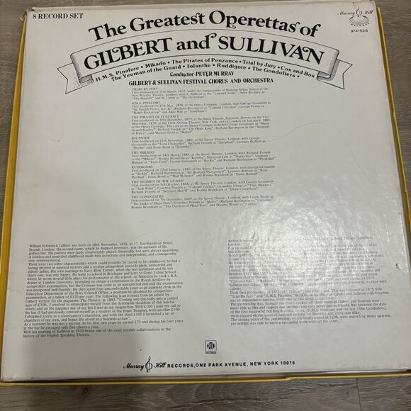 Gilbert & Sullivan 8 LP Box Set The Greatest Operettas Murray Hill Vinyl VG+1979 - Picture 9 of 10